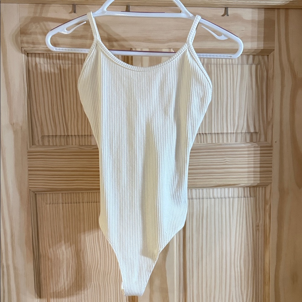 American Eagle Outfitters Cream Bodysuit